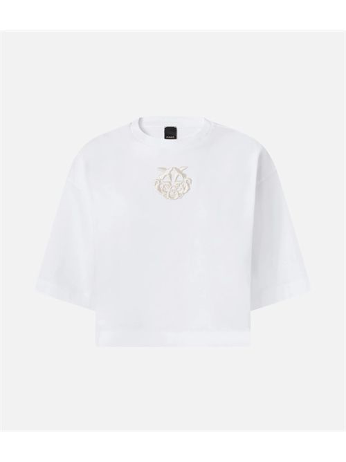T-shirt cropped con ricamo Love Birds PINKO | 106814A3AM/Z04
